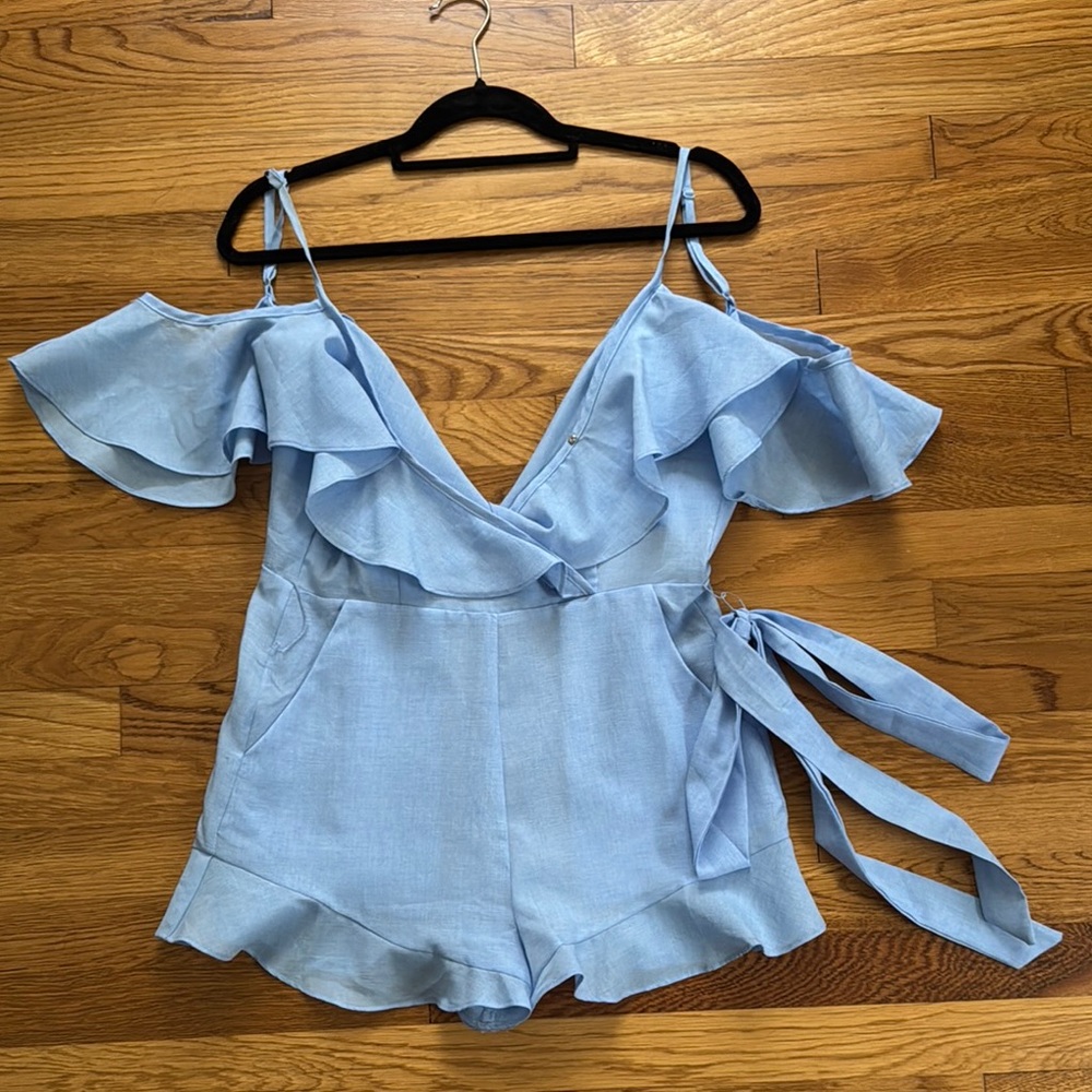 Light Blue Ruffled Romper